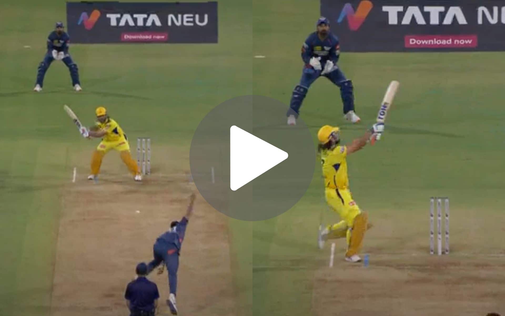[Watch] MS Dhoni Turns Jos Buttler; Finds Handsome Six With A Huge Ramp Shot Vs LSG